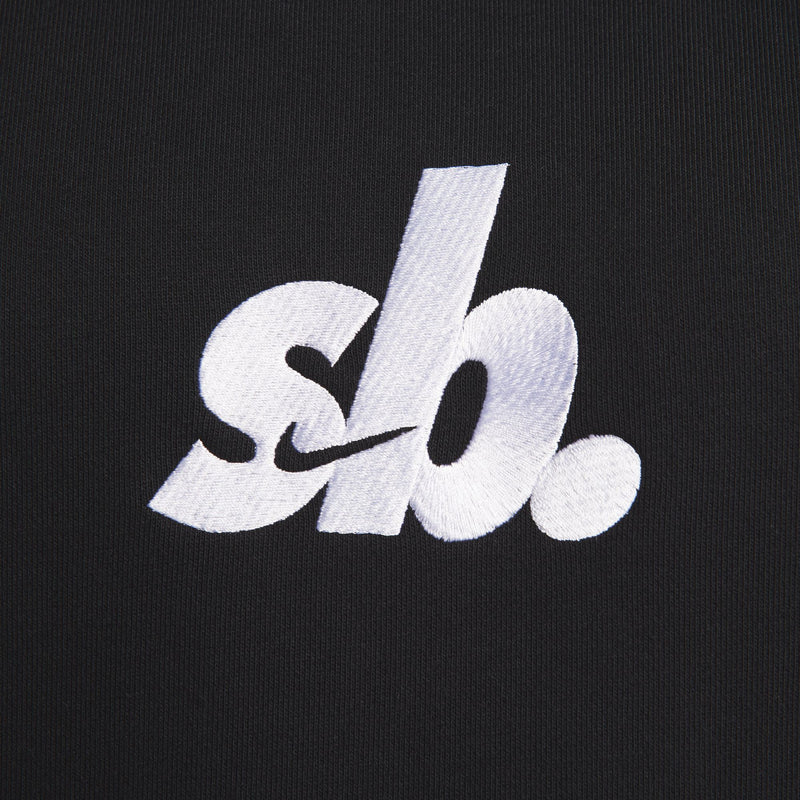 Nike SB Hoodie Essential Black/White logo detail