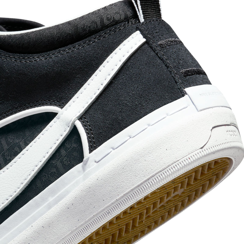 Nike SB React Leo Black/White-Black-Gum Light Brown heel detail
