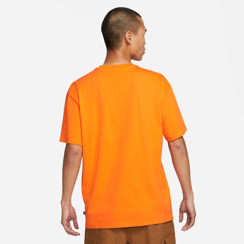 Nike SB T-Shirt Logo Safety Orange back view on model