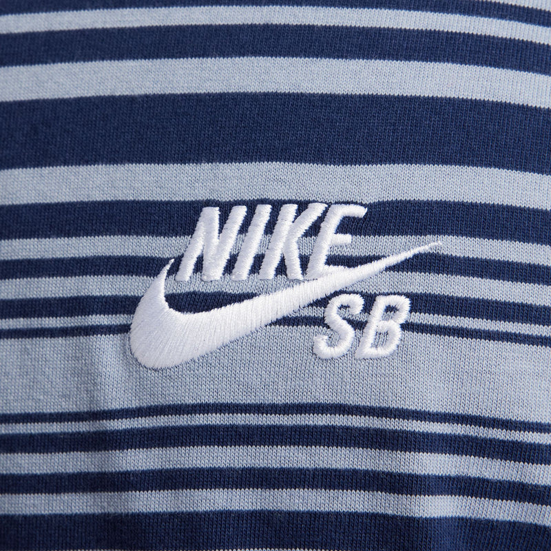 Nike SB T-Shirt Striped Max90 Ashen Slate logo detail