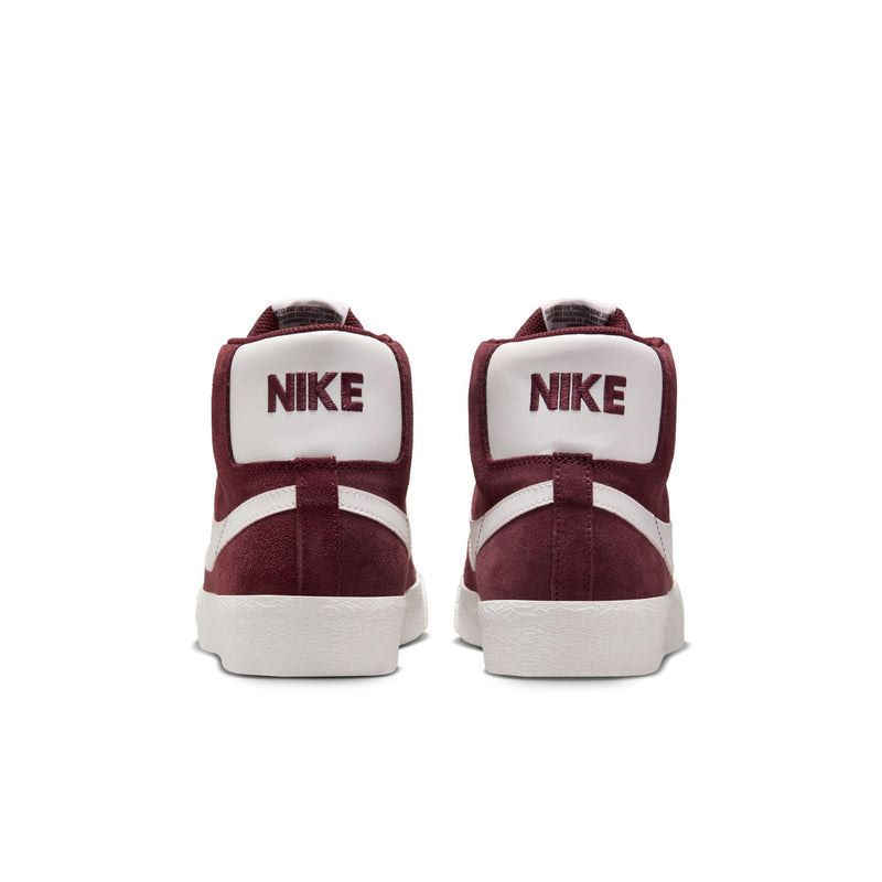 Nike SB Zoom Blazer Mid Burgundy Crush/Summit White back of pair view