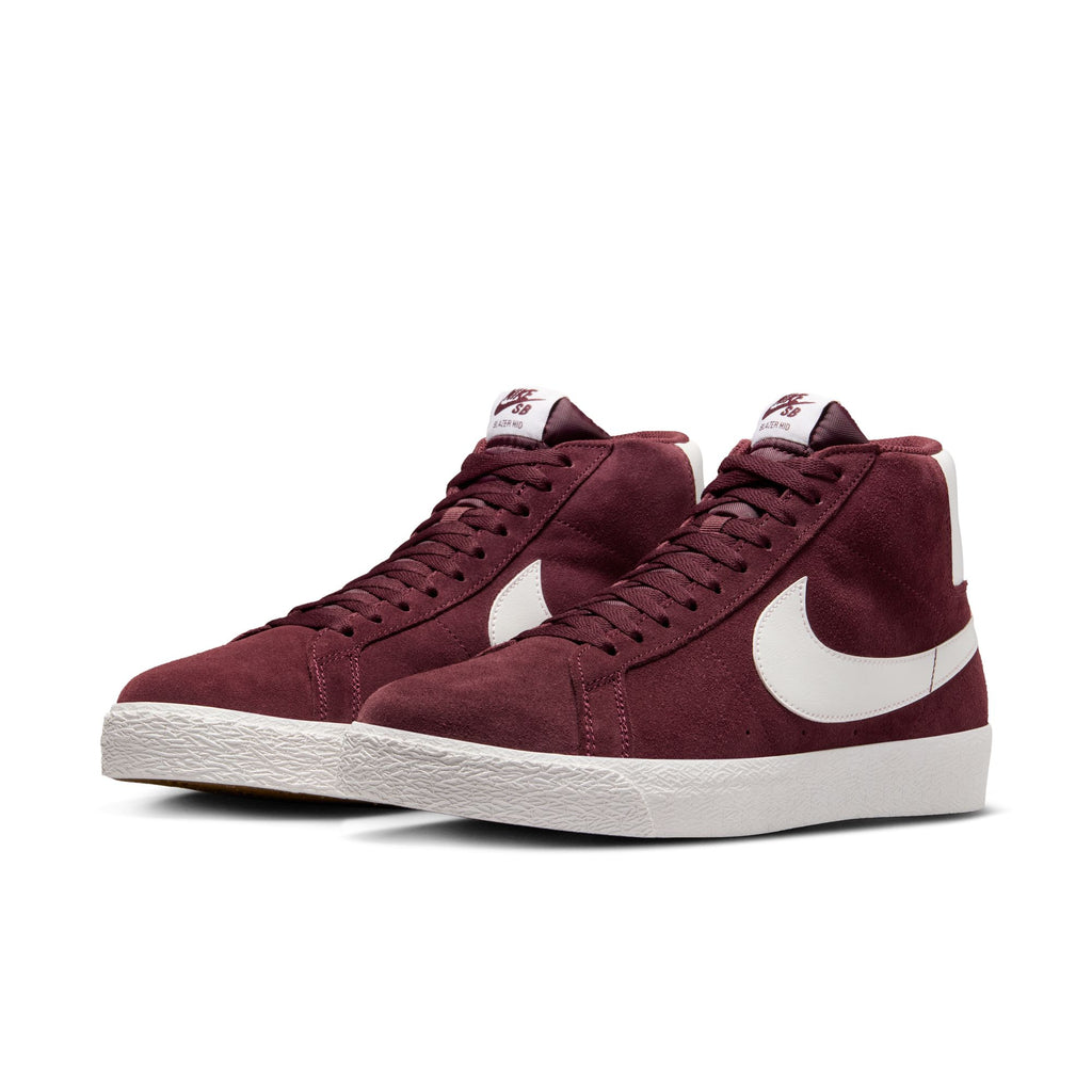 Nike SB Zoom Blazer Mid Burgundy Crush/Summit White pair view