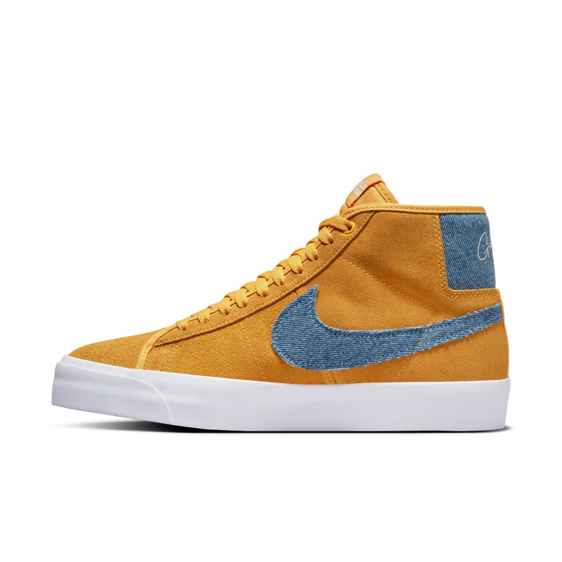 Nike SB Zoom Blazer Mid Pro GT University Gold/Game Royal in step view