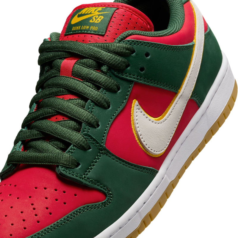 Nike SB Dunk Low Pro Premium "Seattle Supersonics" Fir/White/University Gold/Fire Red