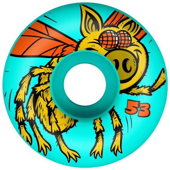 Pig Wheels Big Fly 53mm 101a Blue front view