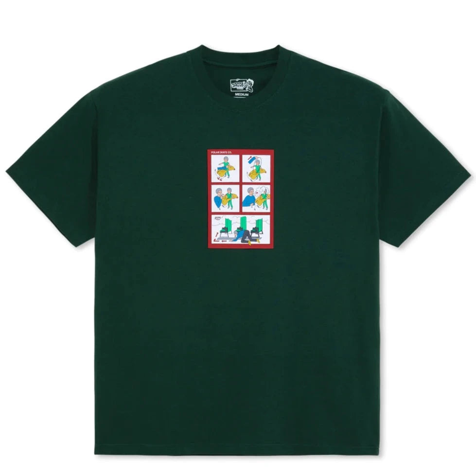 Polar Tee Safety On Board Dark Green front view