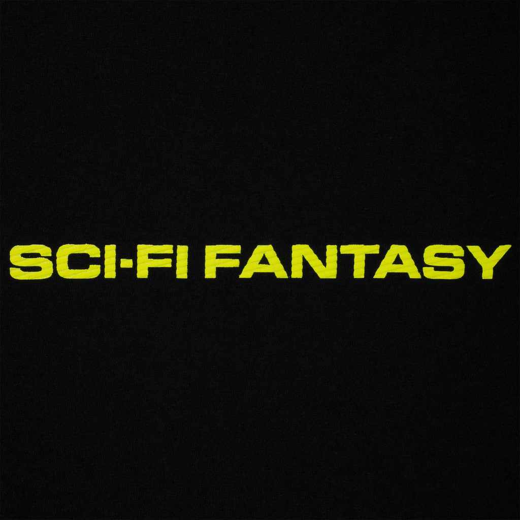 Sci-Fi Fantasy T-Shirt Textured Logo Black logo detail