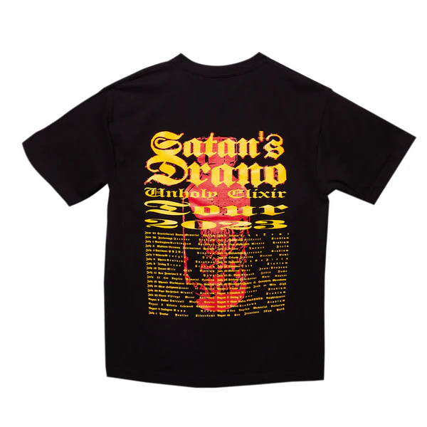 Satan's Drano T-Shirt Unholy Elixir Tour Black back view