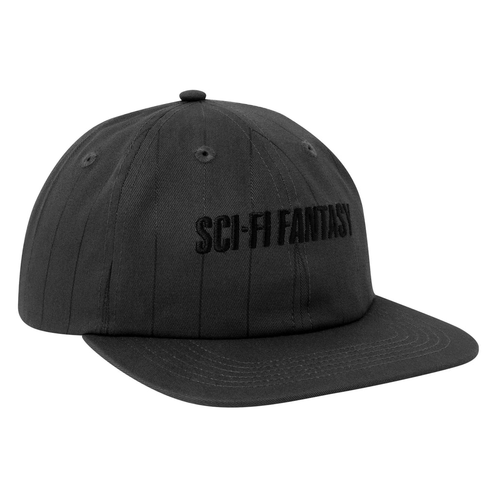Sci-Fi Fantasy 6 Panel Hat Fast Stripe Charcoal front view