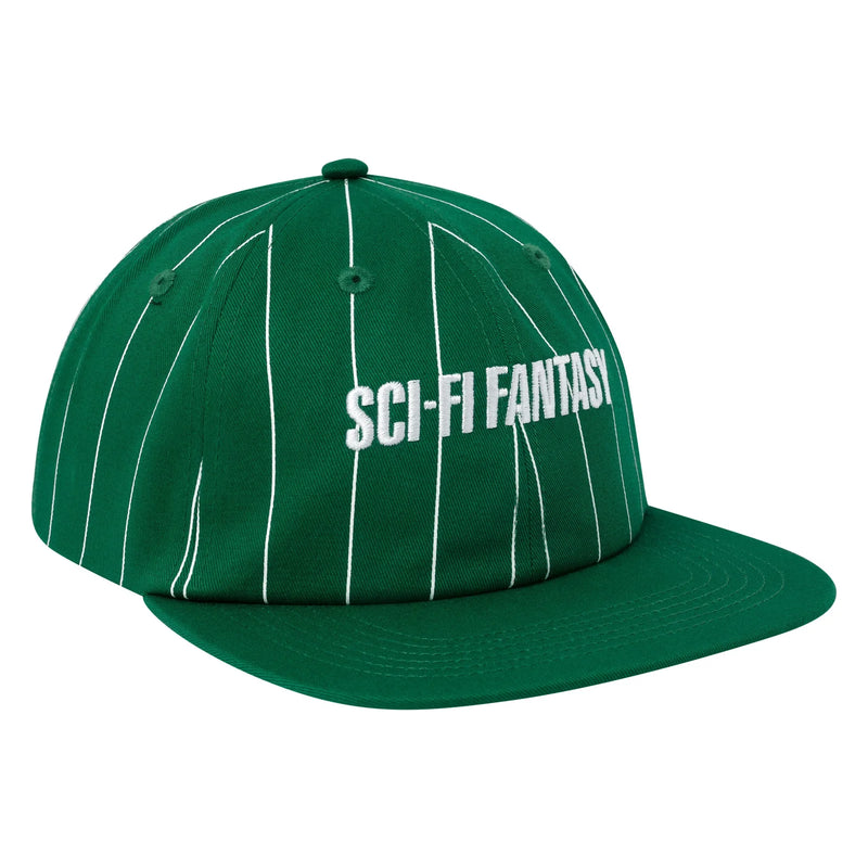 Sci-Fi Fantasy 6 Panel Hat Fast Stripe Green front view