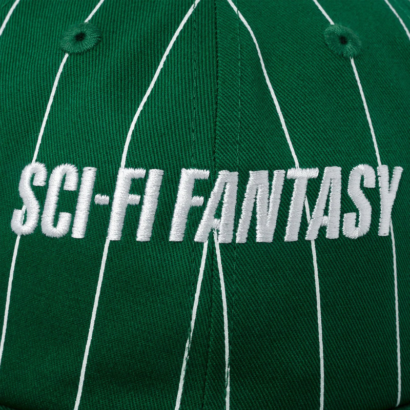 Sci-Fi Fantasy 6 Panel Hat Fast Stripe Green logo detail