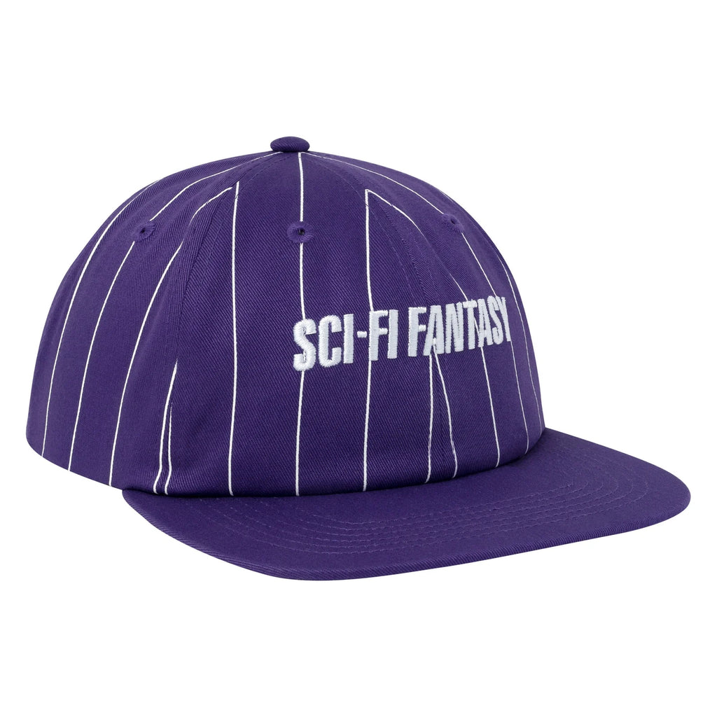 Sci-Fi Fantasy 6 Panel Hat Fast Stripe Purple front view