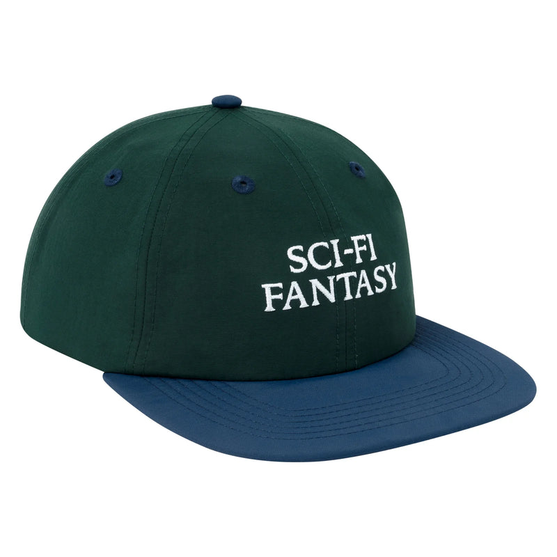 Sci-Fi Fantasy 6 Panel Hat Nylon Logo Navy front view