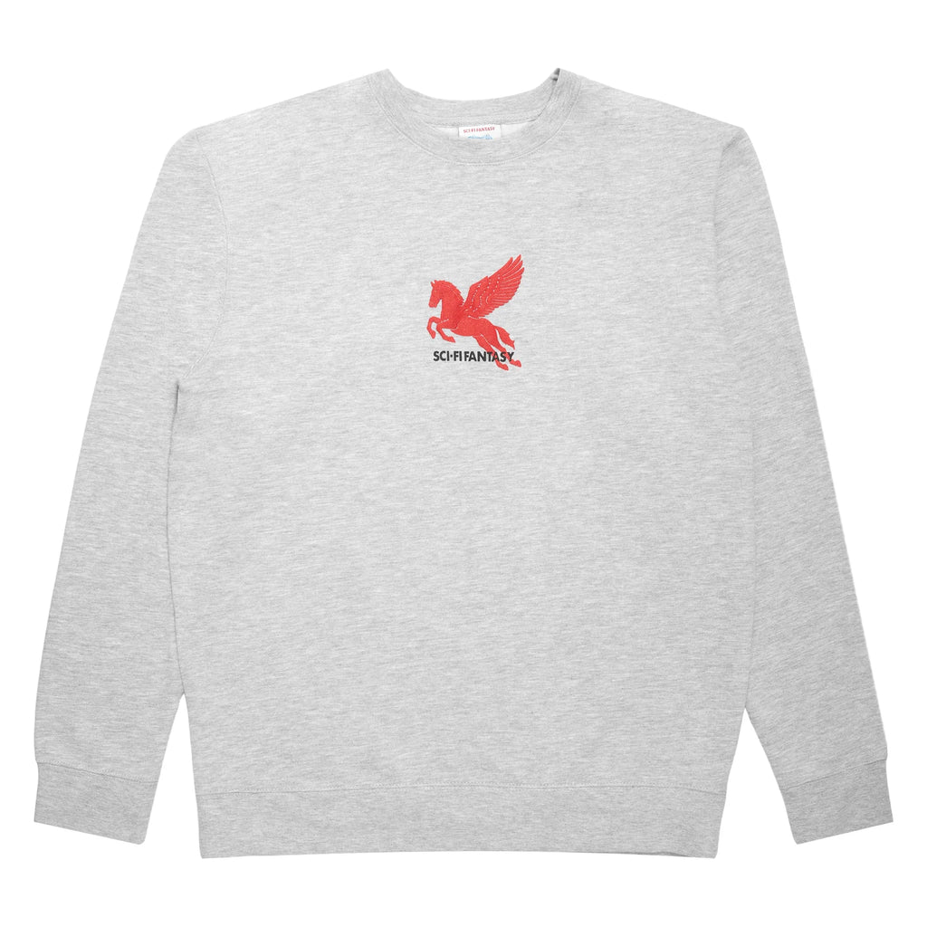 Sci-Fi Fantasy Crew Neck Sweater Pegasus Heather Grey