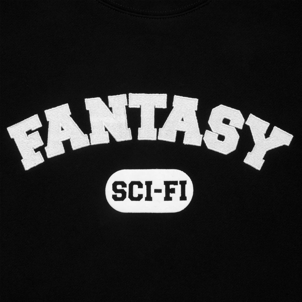 Sci-Fi Fantasy Crew Neck Sweater Sci-Fi U Black logo close up