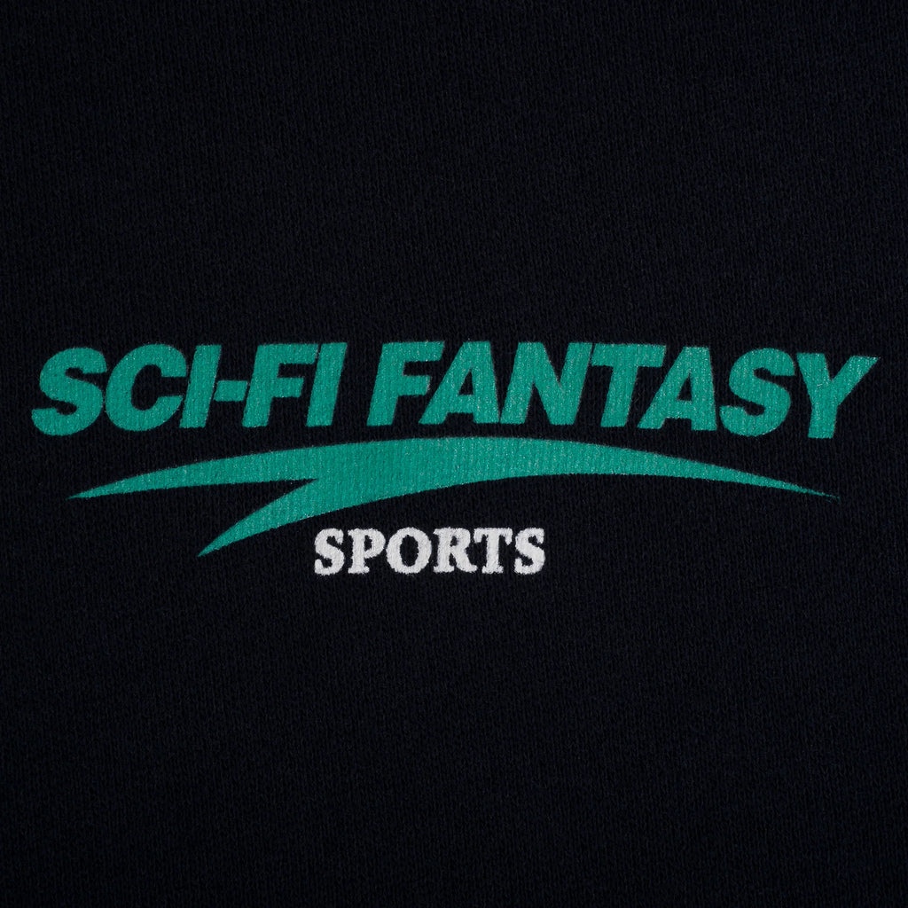 Sci-Fi Fantasy Crew Neck Sweater Sports Fleece Navy Close Up