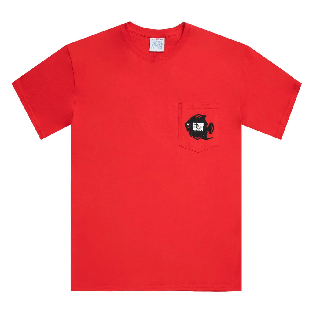 Sci-Fi Fantasy Pocket T-Shirt Fish Red front view