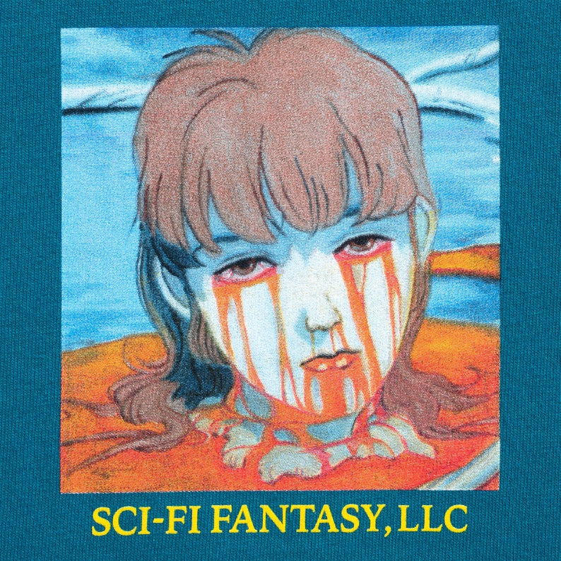 Sci-Fi Fantasy T-Shirt Leaking Eyes Sea Blue graphic detail