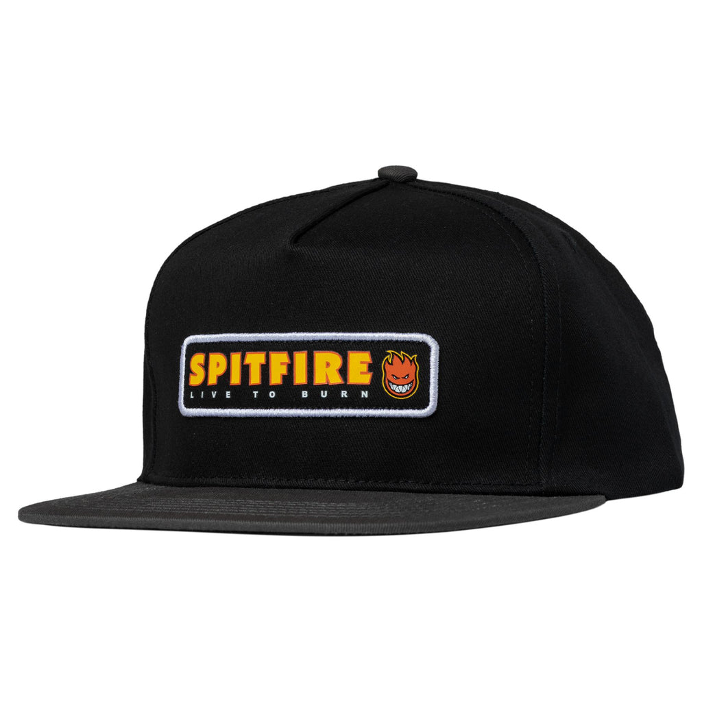Spitfire Snapback Hat LTB Patch Black/Charcoal front view