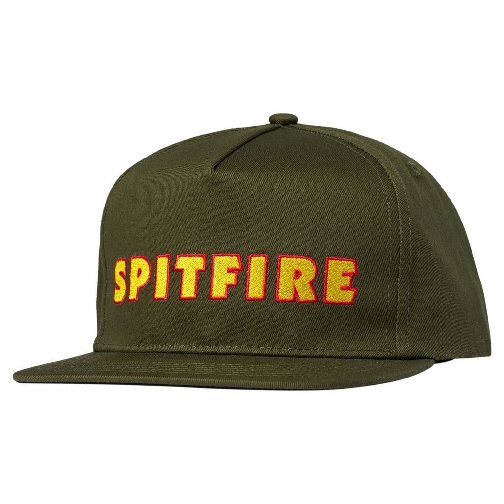 Spitfire Snapback Hat LTB Script Olive front view
