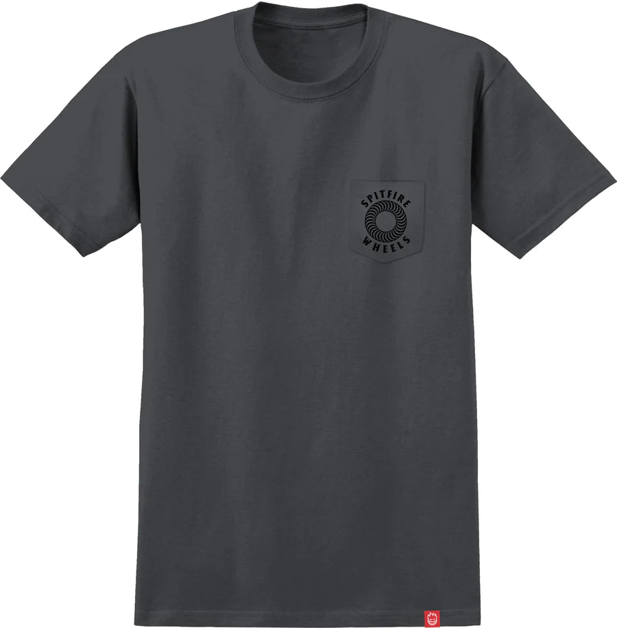Spitfire T-Shirt Pocket Hollow Classic Charcoal front view