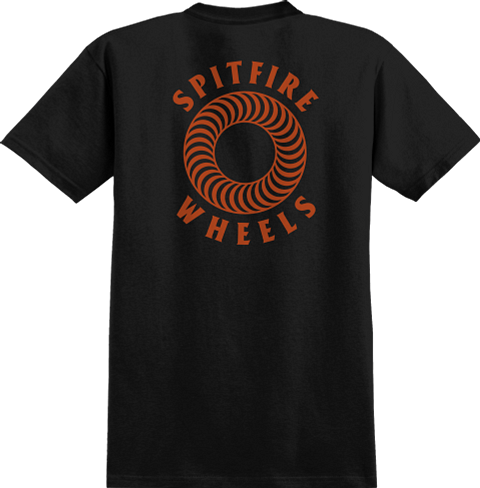 Spitfire Pocket T-Shirt Hollow Classic Black/Burnt Orange back view