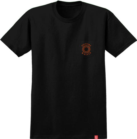 Spitfire Pocket T-Shirt Hollow Classic Black/Burnt Orange front view