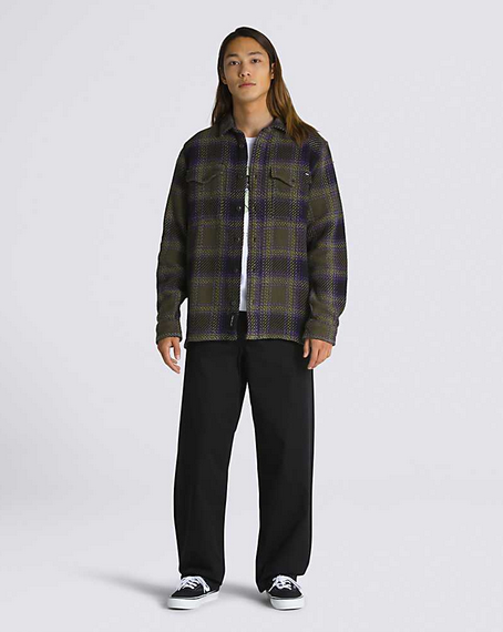 Vans Heavy Flannel Shirt Saviano Black/Grape Leaf on model