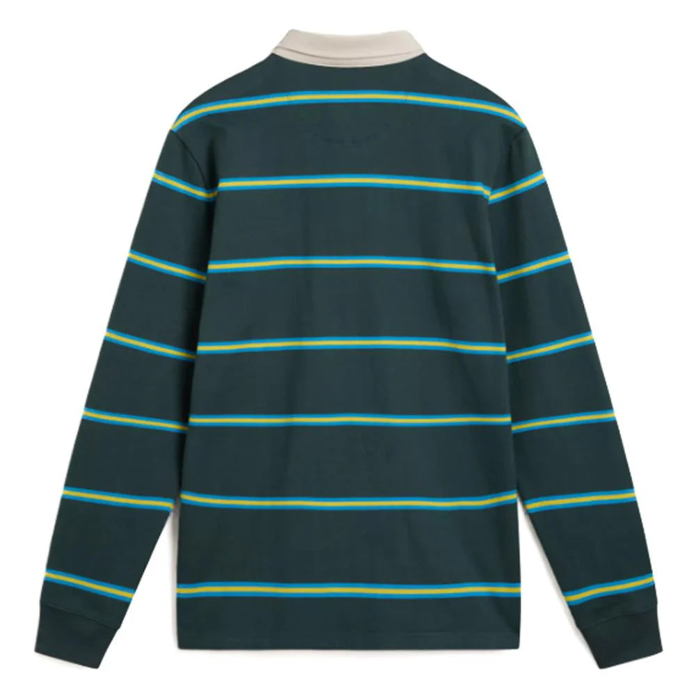 Vans Rugby Shirt Gatewood Stripe Green Gables back view