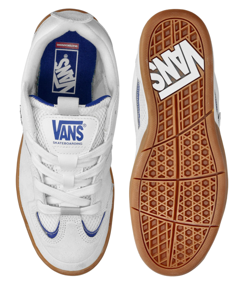 Blue vans with brown sole best sale