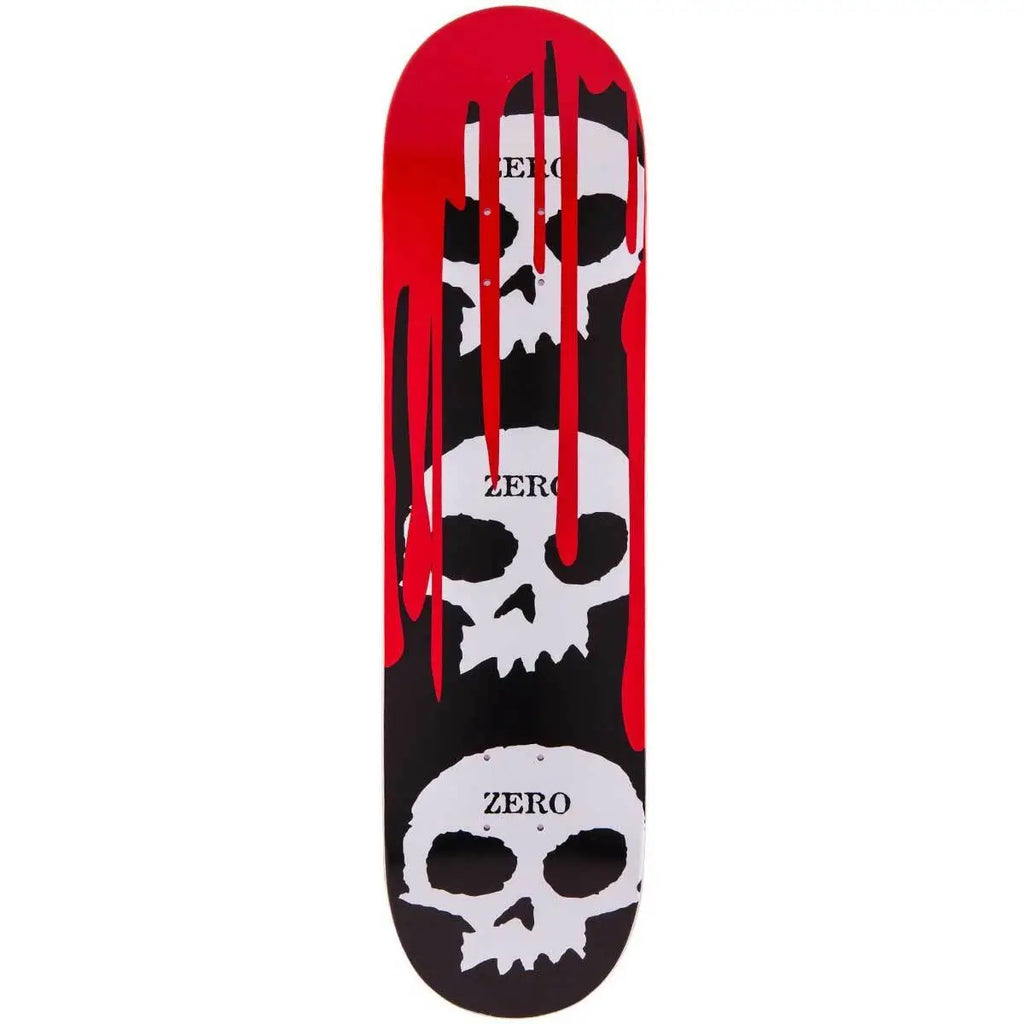 Zero Deck 3 Skull Blood 8.5" bottom graphic