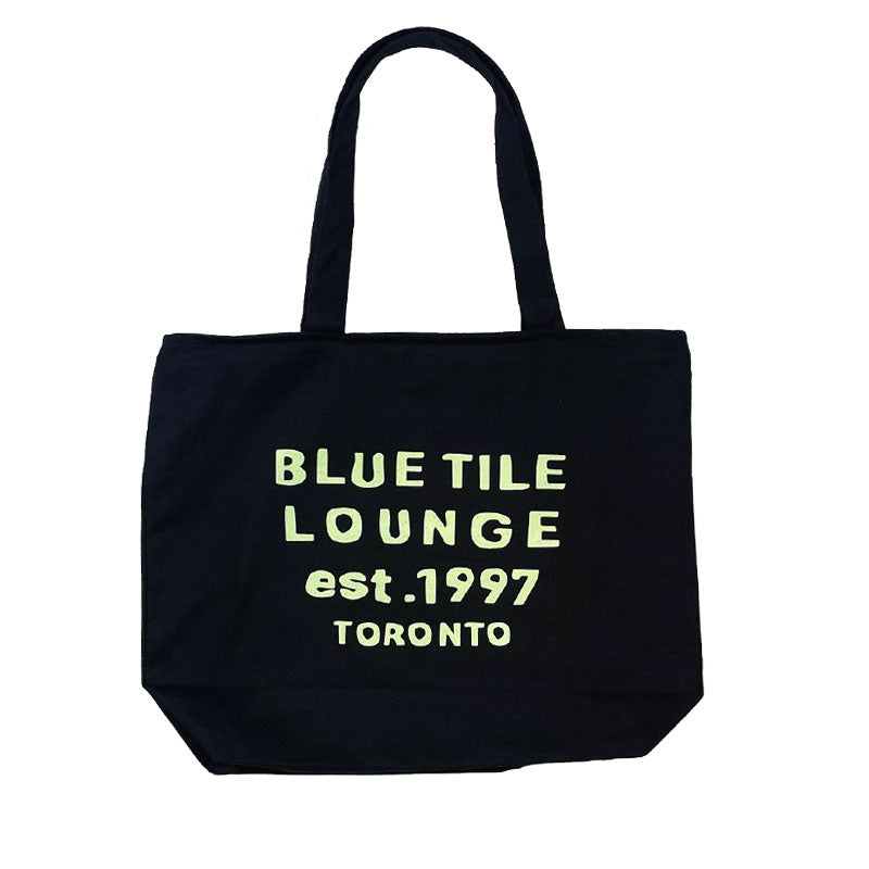 Blue Tile Lounge Chains Tote Black/Key Lime