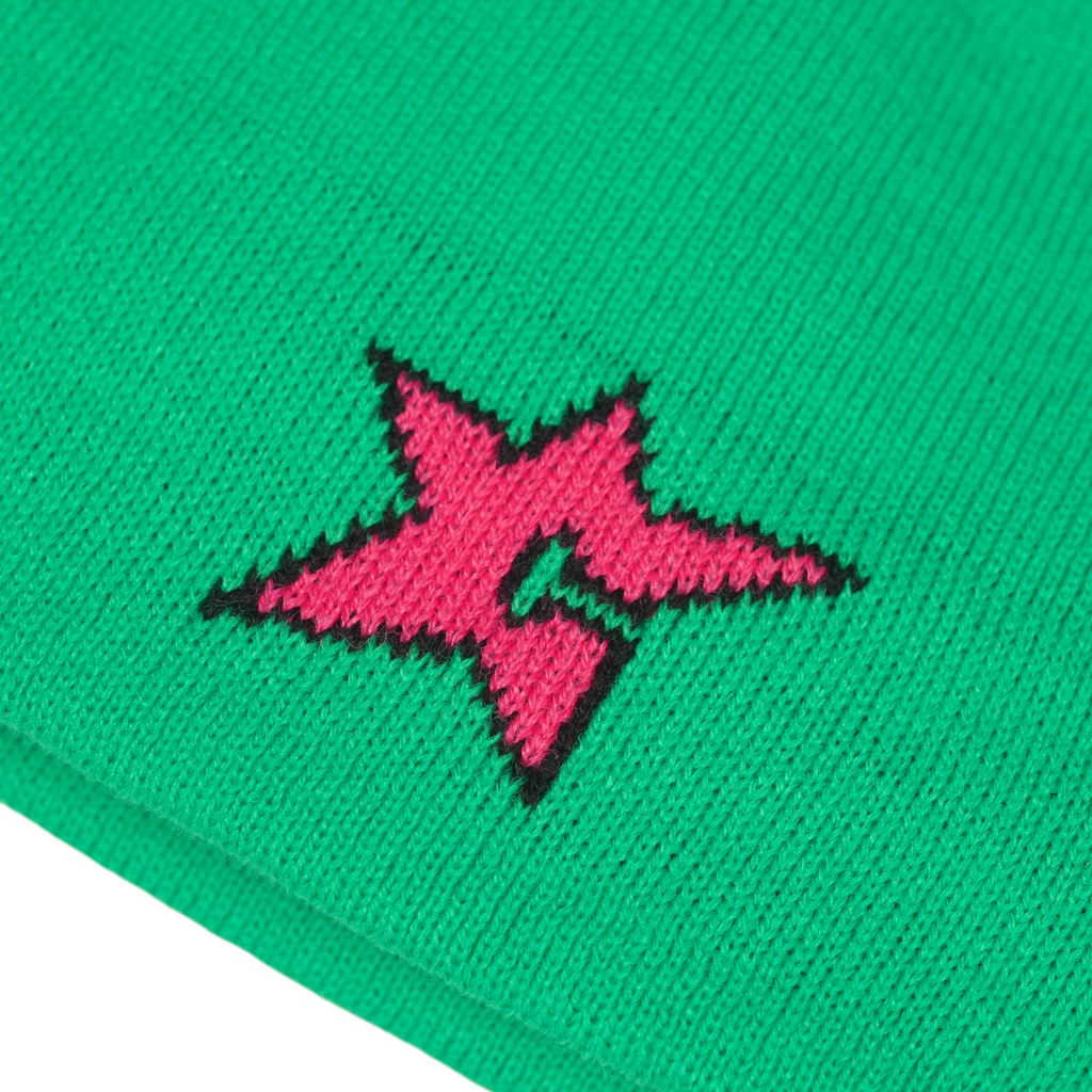 Carpet Company  No Fold Beanie C-Star Green knit detail view