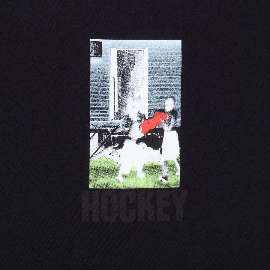 Hockey T-Shirt Front Yard Black graphic detail view