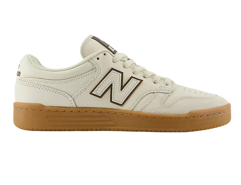 New Balance Numeric 480 White/Brown side view