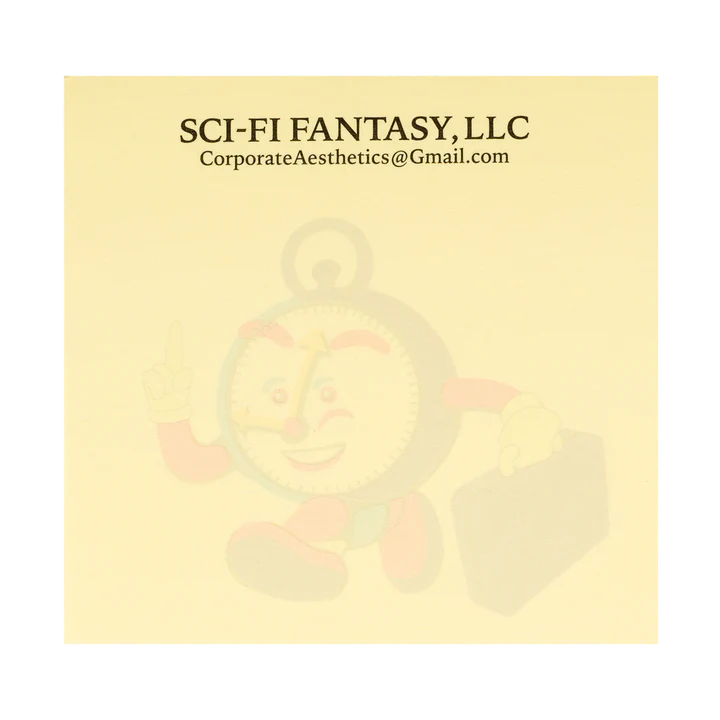 Sci-Fi Fantasy Post It Note Yellow front view