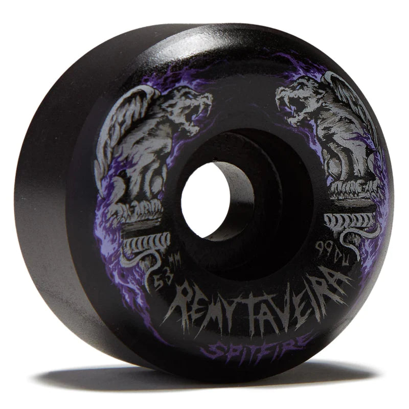Spitfire Wheels Taveira Chimera F4 Conical Full Black 53mm 99D angled view