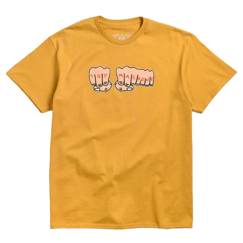 Toy Machine Fists Logo T-shirt Gold front of shirt