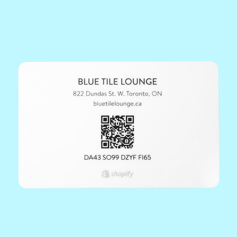 Blue Tile Lounge Gift Card back