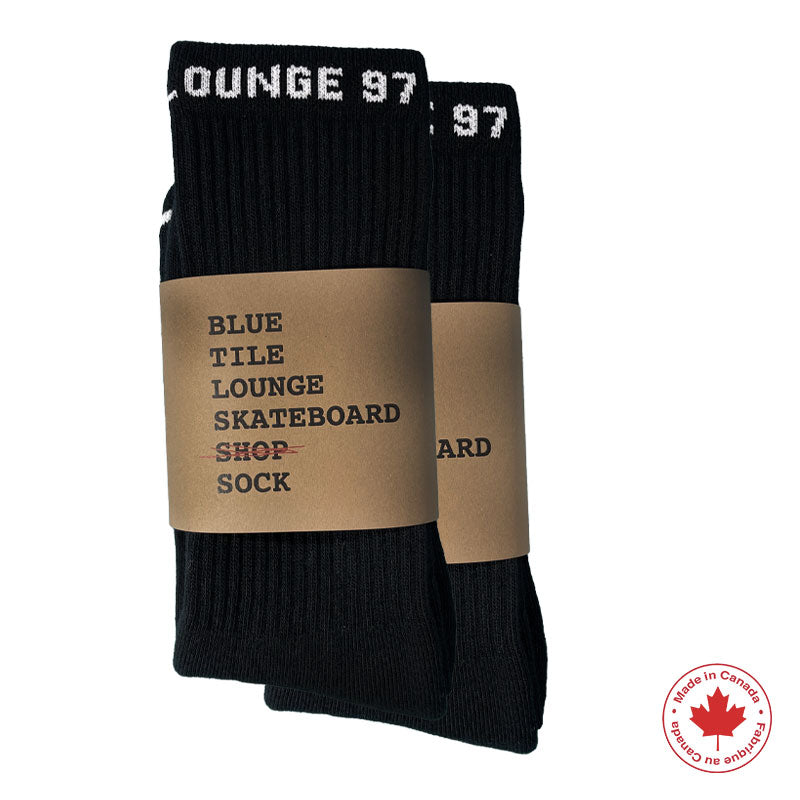 Blue Tile Lounge Sock Black - 2 Pack package view