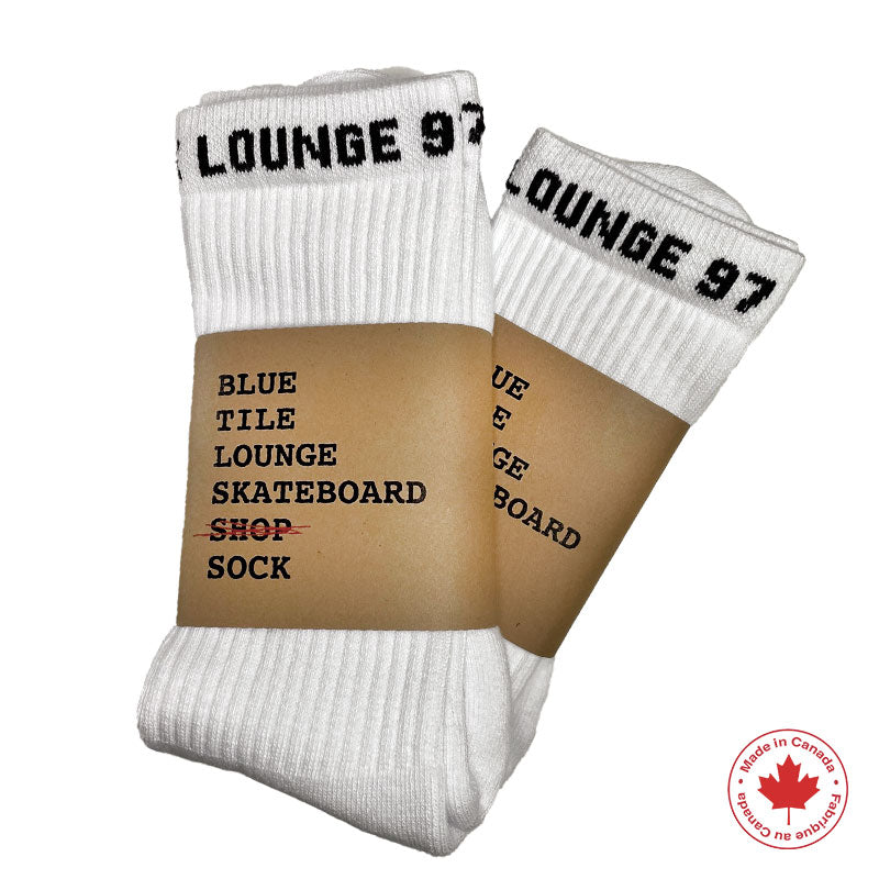 Blue Tile Lounge Sock White - 2 Pack in package