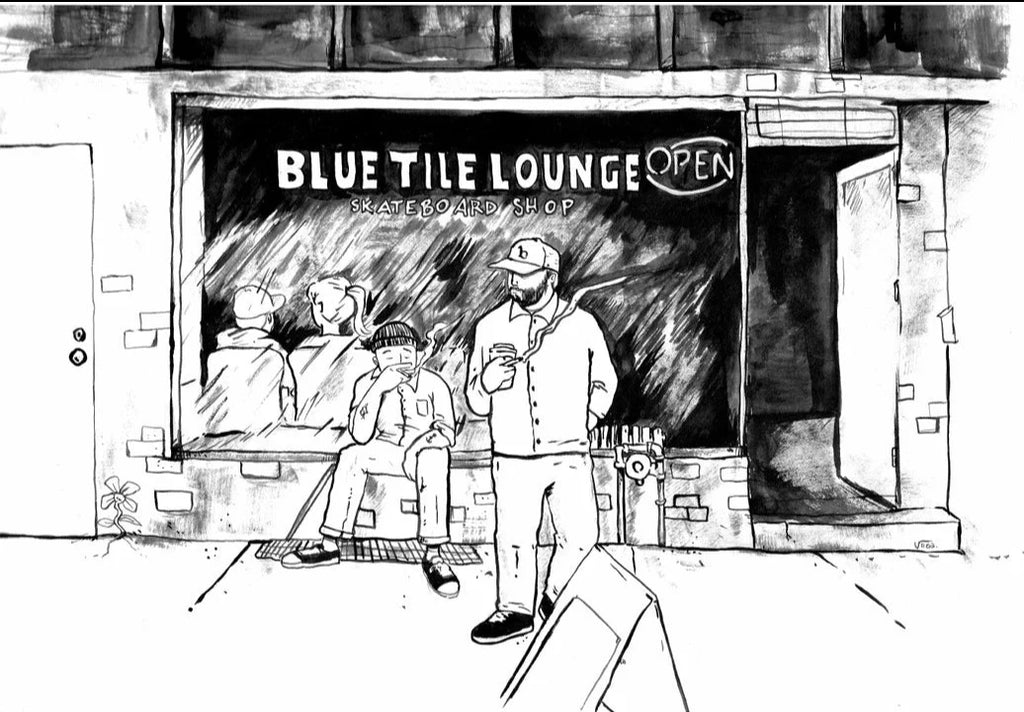 Blue Tile Lounge Store Front Print
