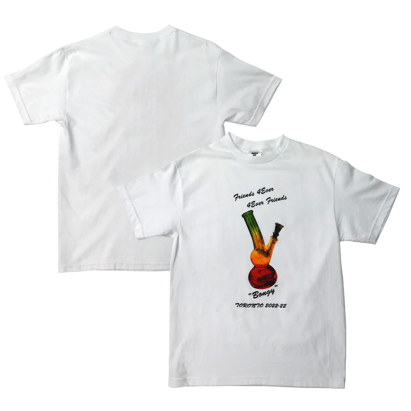 Boys Of Summer white T-shirt with screen print of a bong 