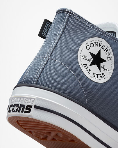 Converse CTAS Pro Mid Lunar Grey/White/Black heel detail