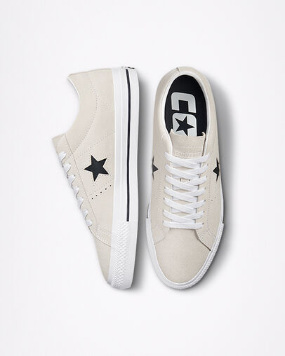 Converse Cons One Star Pro Ox Egret/White/Black top down view