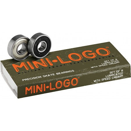 Mini Logo Bearings 8 per pack black shields