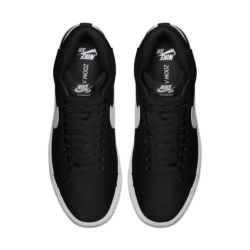 Nike SB Zoom Blazer Mid Black/White-White-White top down view