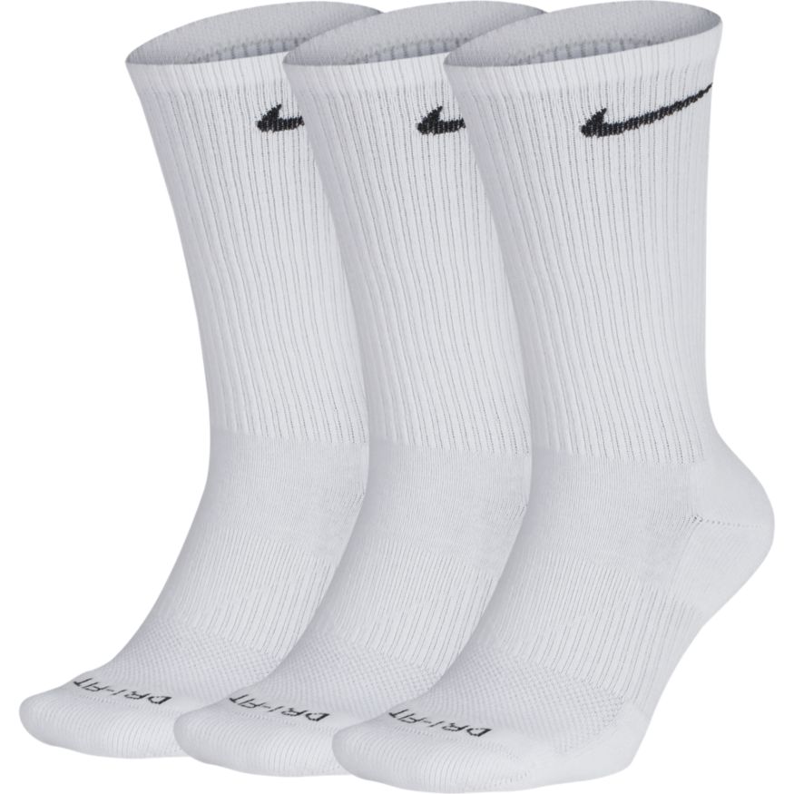 Nike SB Socks Everyday Plus Cushioned Crew 3 Pack White size Medium