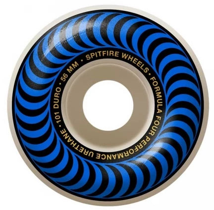 Spitfire Wheels F4 Classic Blue 56mm 101D side view