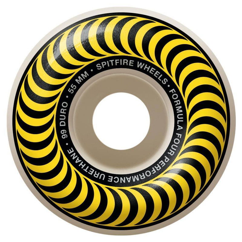 Spitfire Wheels F4 Classic Yellow 55mm 99D front view
